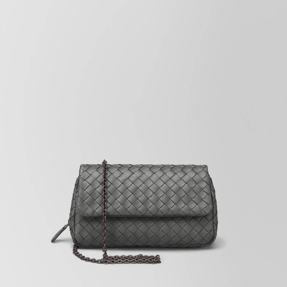 BV Style Gray Woven Real Leather Bag - Picture 1 of 5